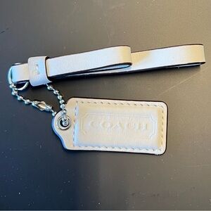 White/Bone Coach Leather Handbag Charm - Hangtag